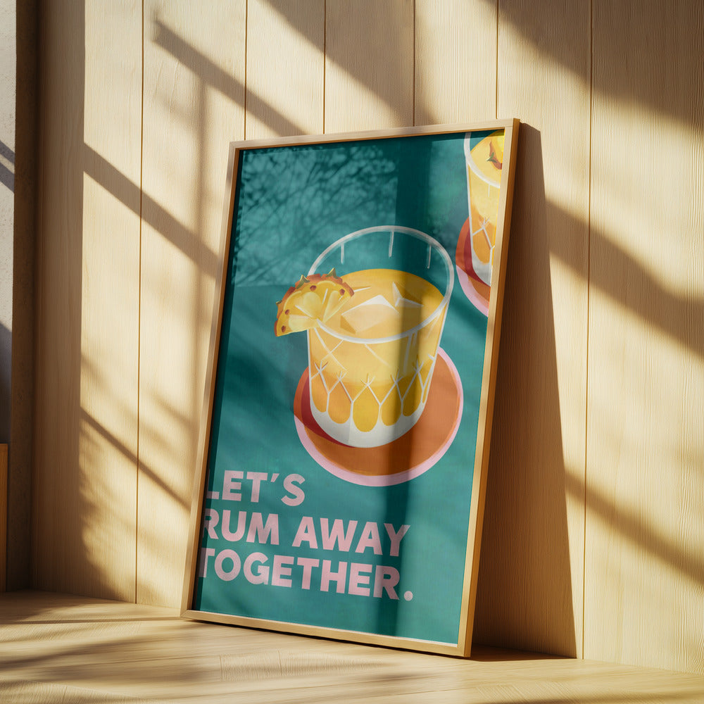 Rum Away Beach Bar Cocktailkonst | Poster