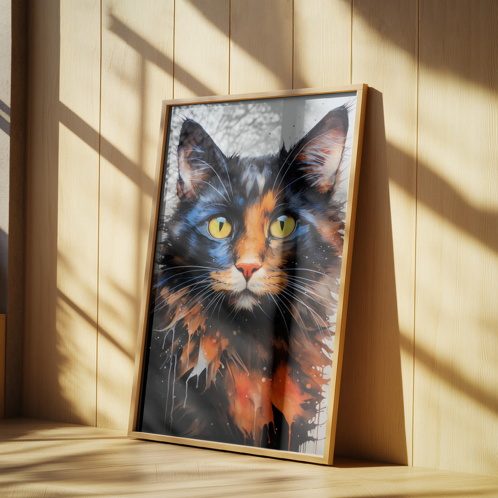 Cat Jack akvarell djurkonst | Poster