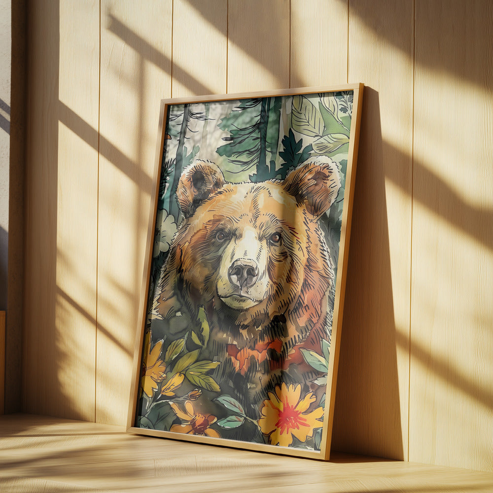 Tierbär Aquarell Tierkunst 8 | Poster