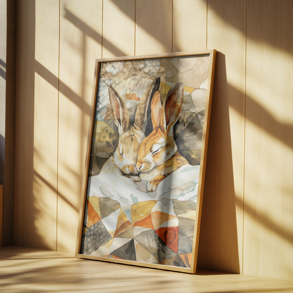Akvarell djurkonst med kanin 4 | Poster