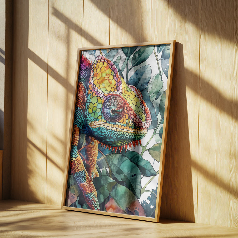 Chamäleon Aquarell Tierkunst 6 | Poster