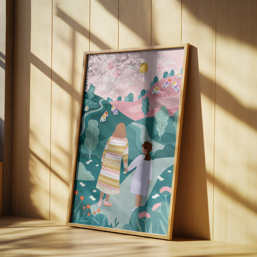 Mamma Dotter I Naturen | Poster