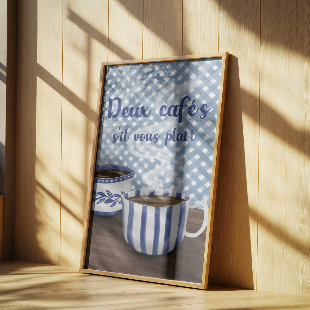 Två kaffe tack | Poster