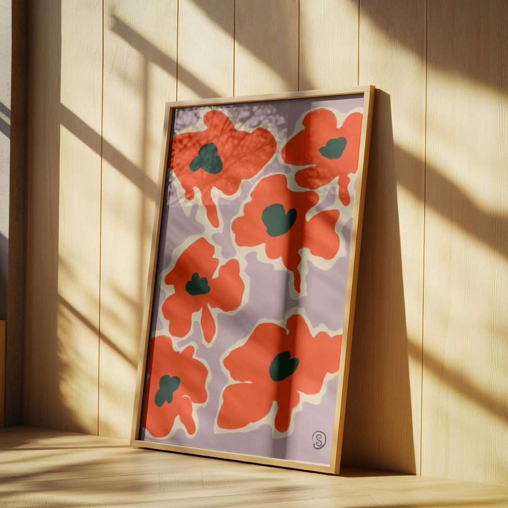 Livfulla vallmoblommor | Poster