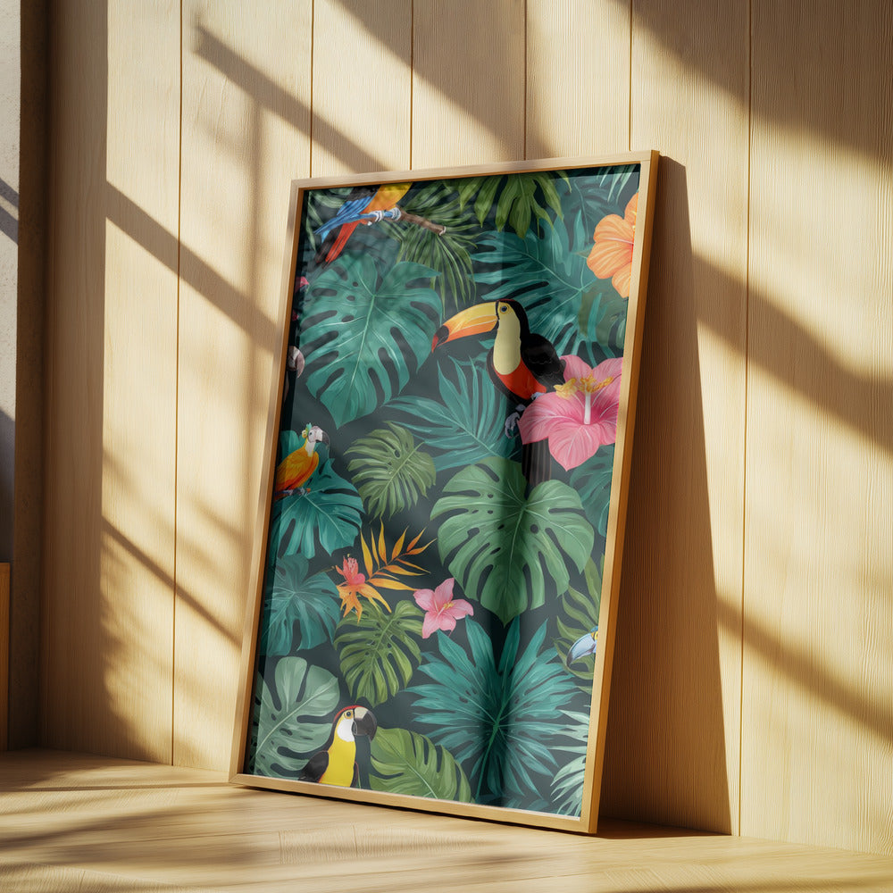 Tropiskt paradis, djungelmönster | Poster