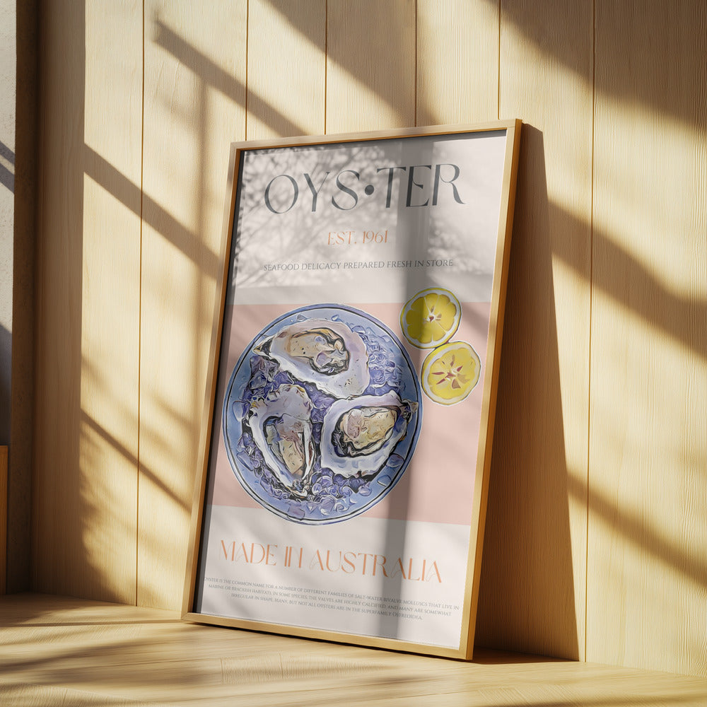Färska ostron med citronskivor | Poster