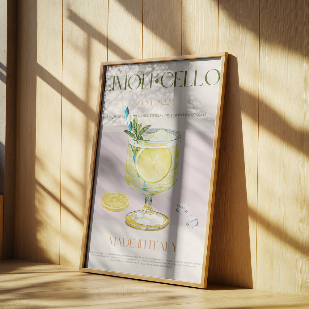 Illustration av en limoncello-dryck | Poster