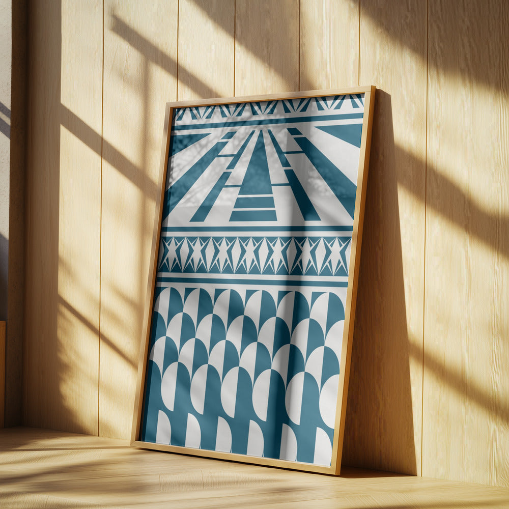 Minimalist art deco geometric teal | Poster