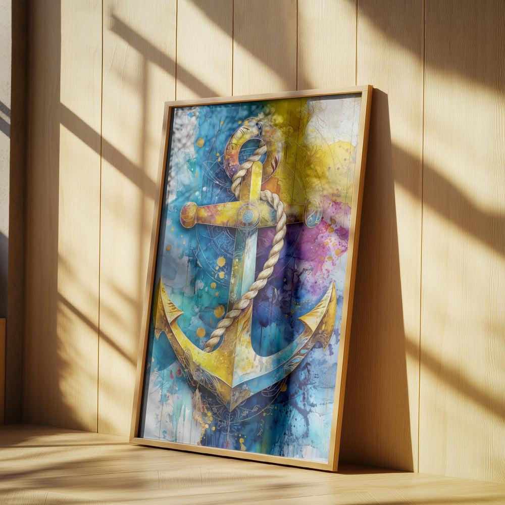 Nautica Sea Art Watercolor Anchor (1) | Poster
