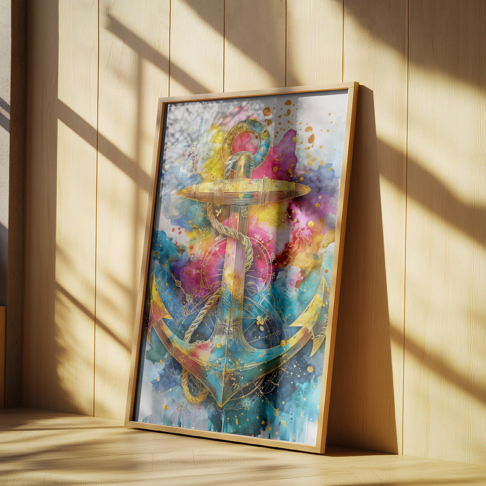 Nautica Sea Art Watercolor Anchor (2) | Poster
