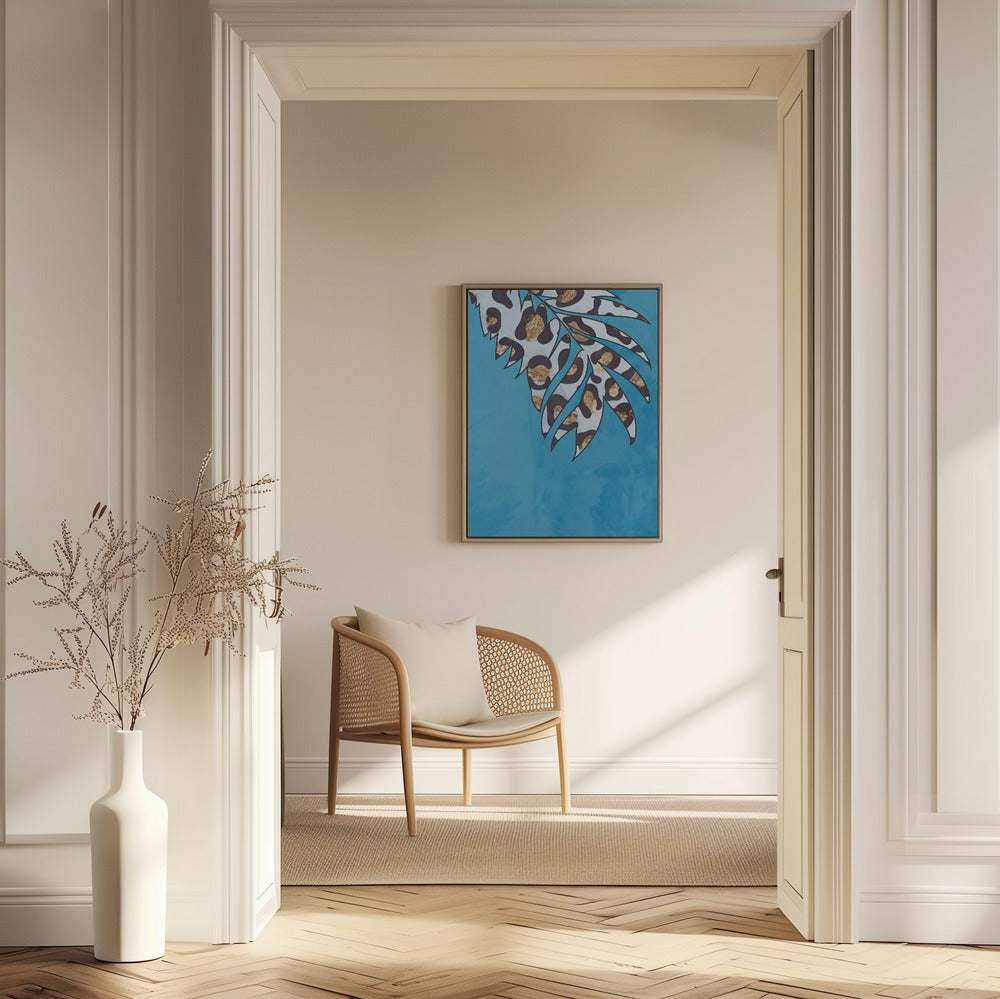 Blue leopard print animal leaf | Poster