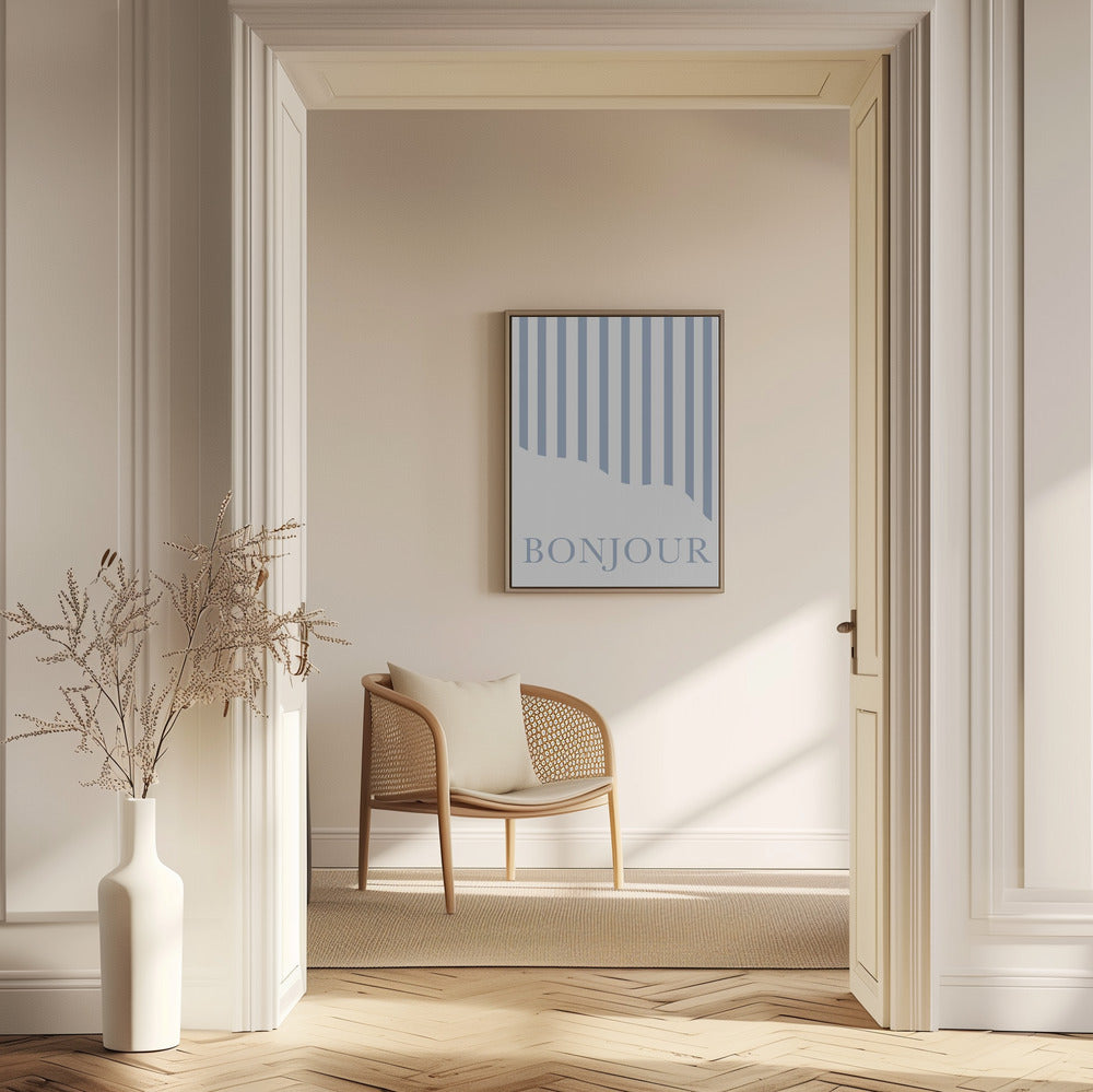 Bonjour Stripes | Affisch