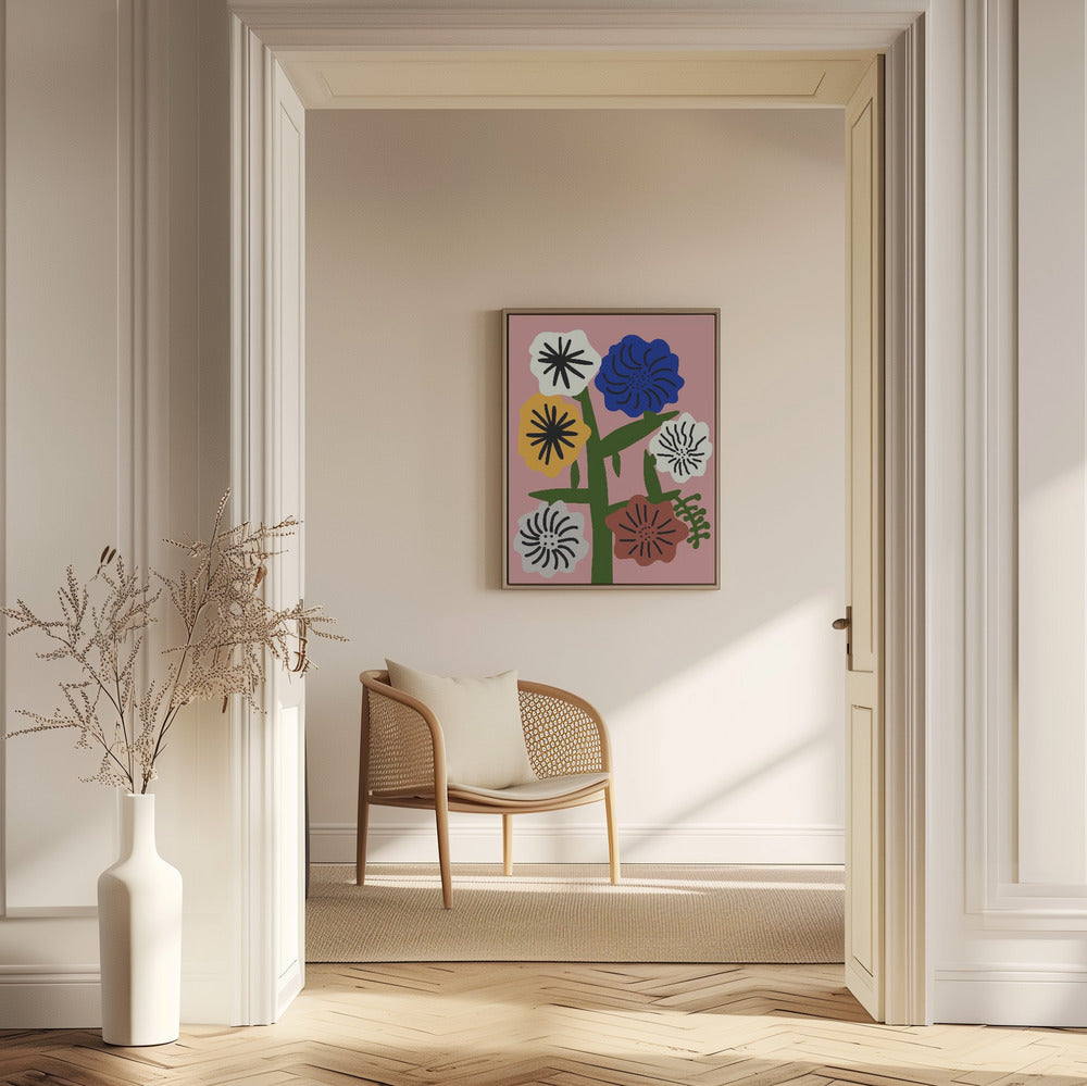 Stilisierte Blumen mit kräftigen Farben | Poster
