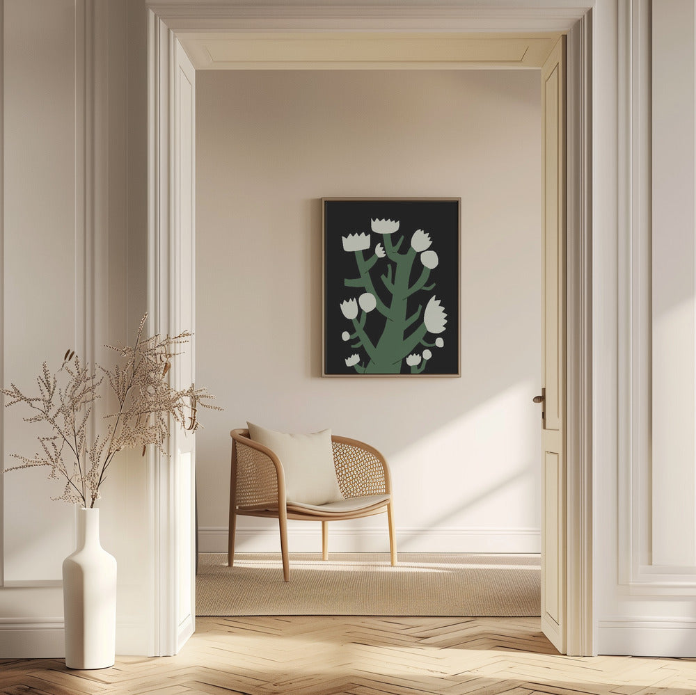 Nattlig vit blomma | Poster