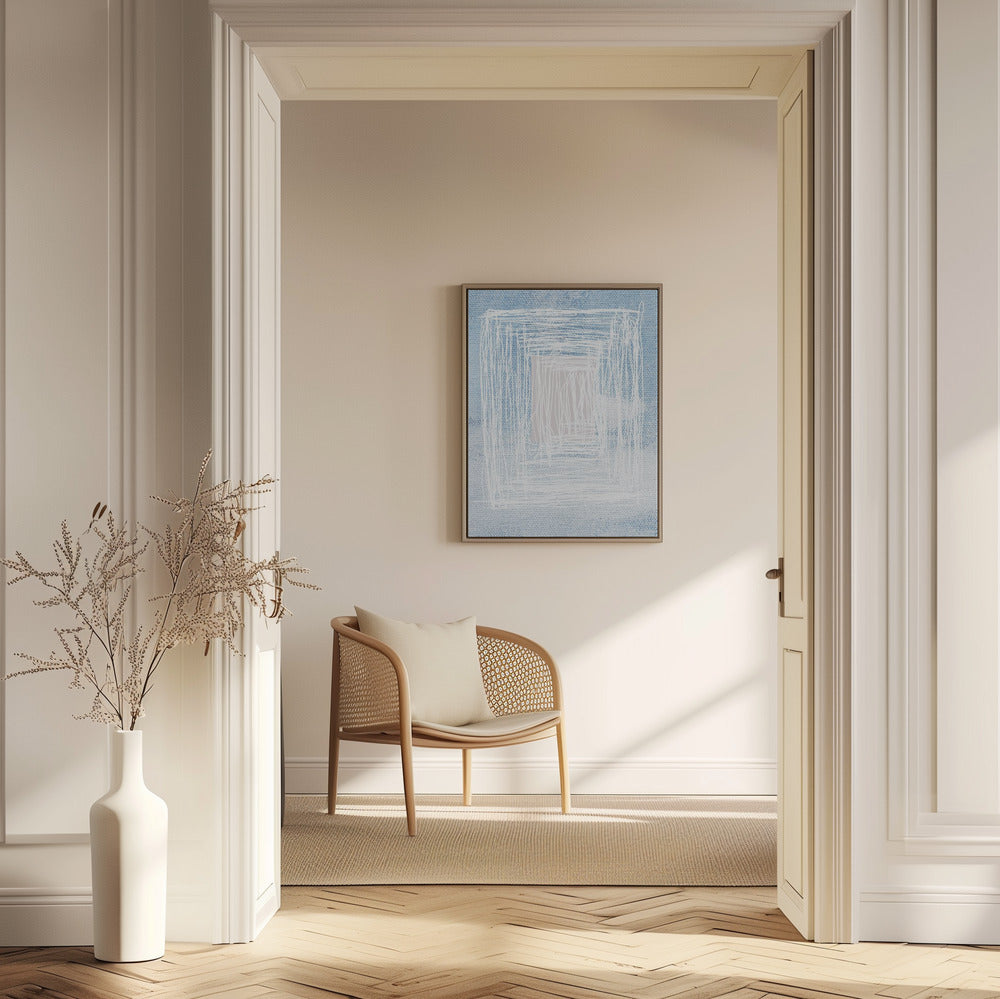 Vita linjära mönster med geometrisk design | Poster