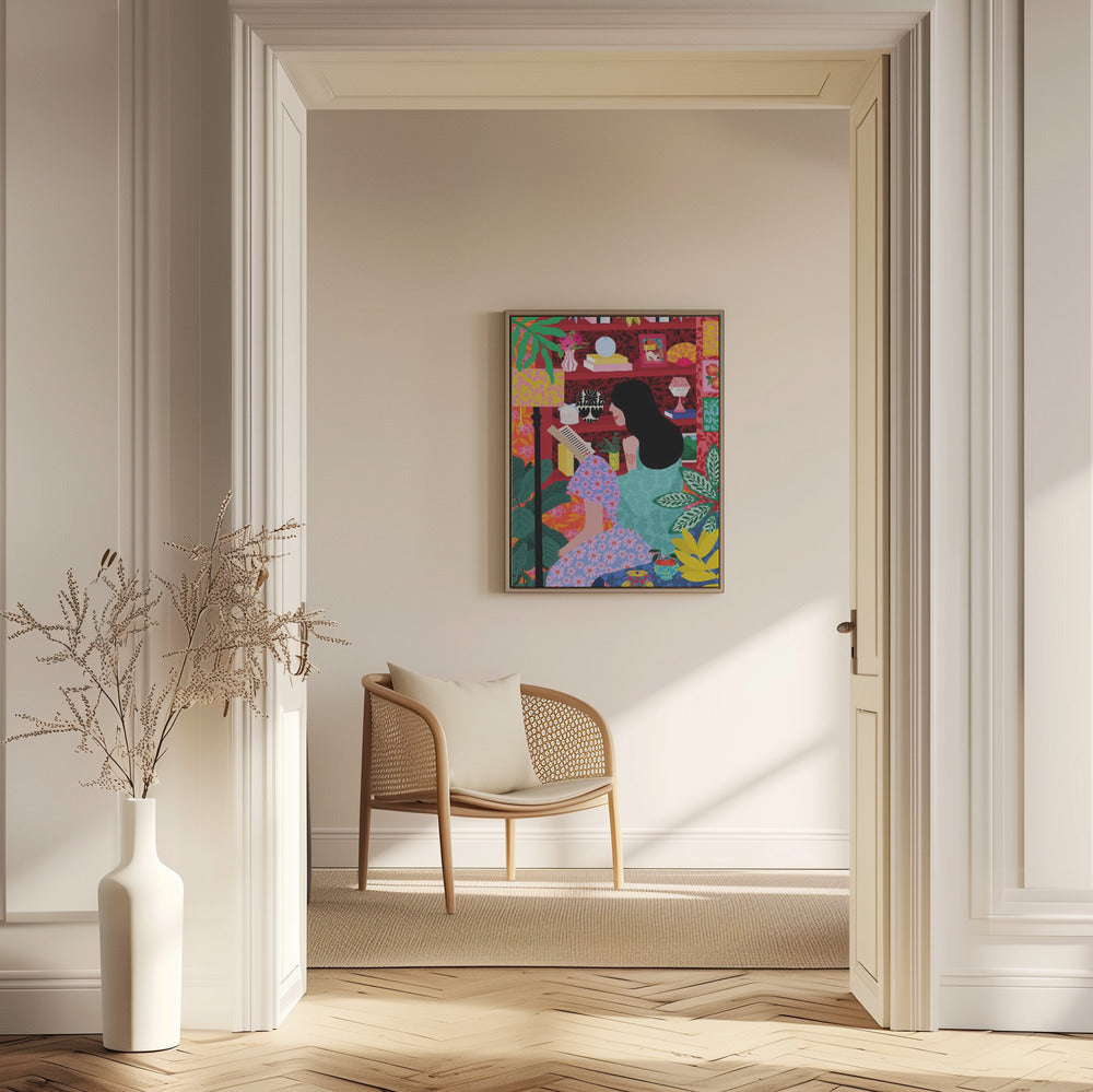 Flicka som läser sin favoritbok | Poster