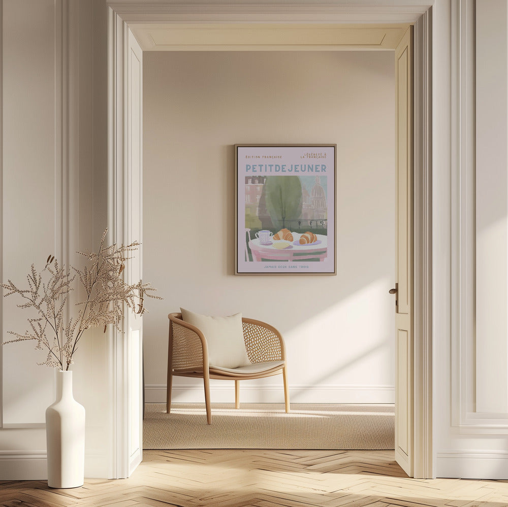 Petit Dejeuner, Croissanter, Paris, Pastell | Affisch