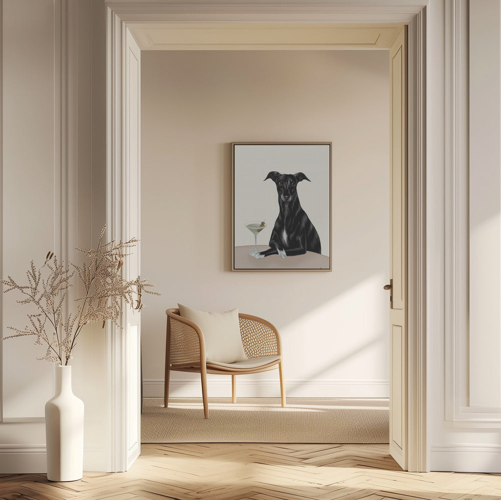 Elegant Greyhound med Martini | Poster