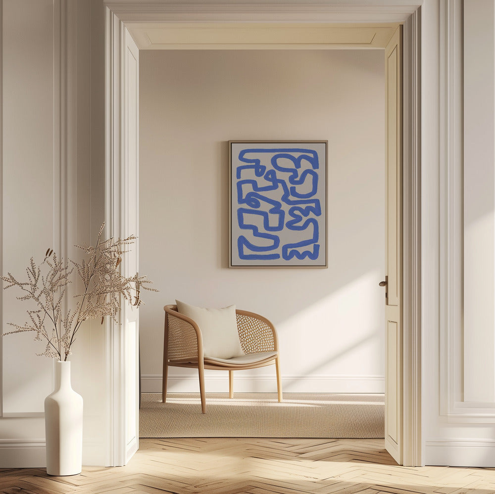 Bold Blue Lines Forming Irregular | Poster