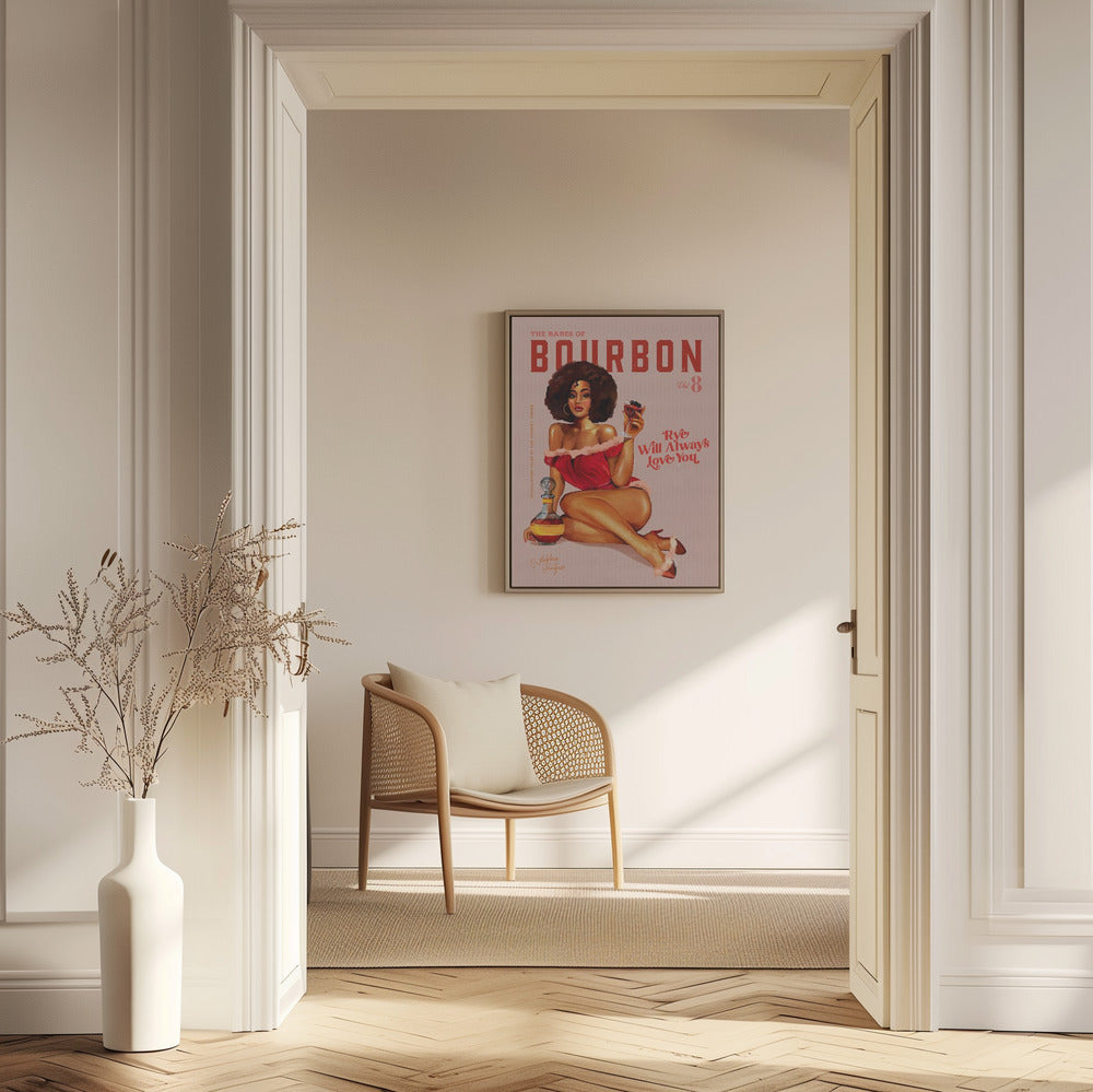 Babes of Bourbon Vol 8 Vintage Pinup Girl med Afro | Poster