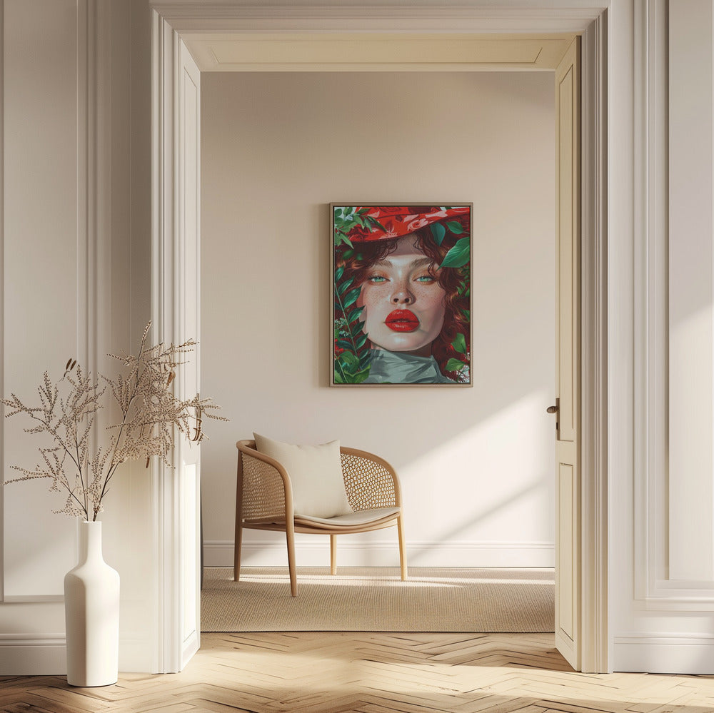 Porträtt av kvinna med gröna ögon | Poster