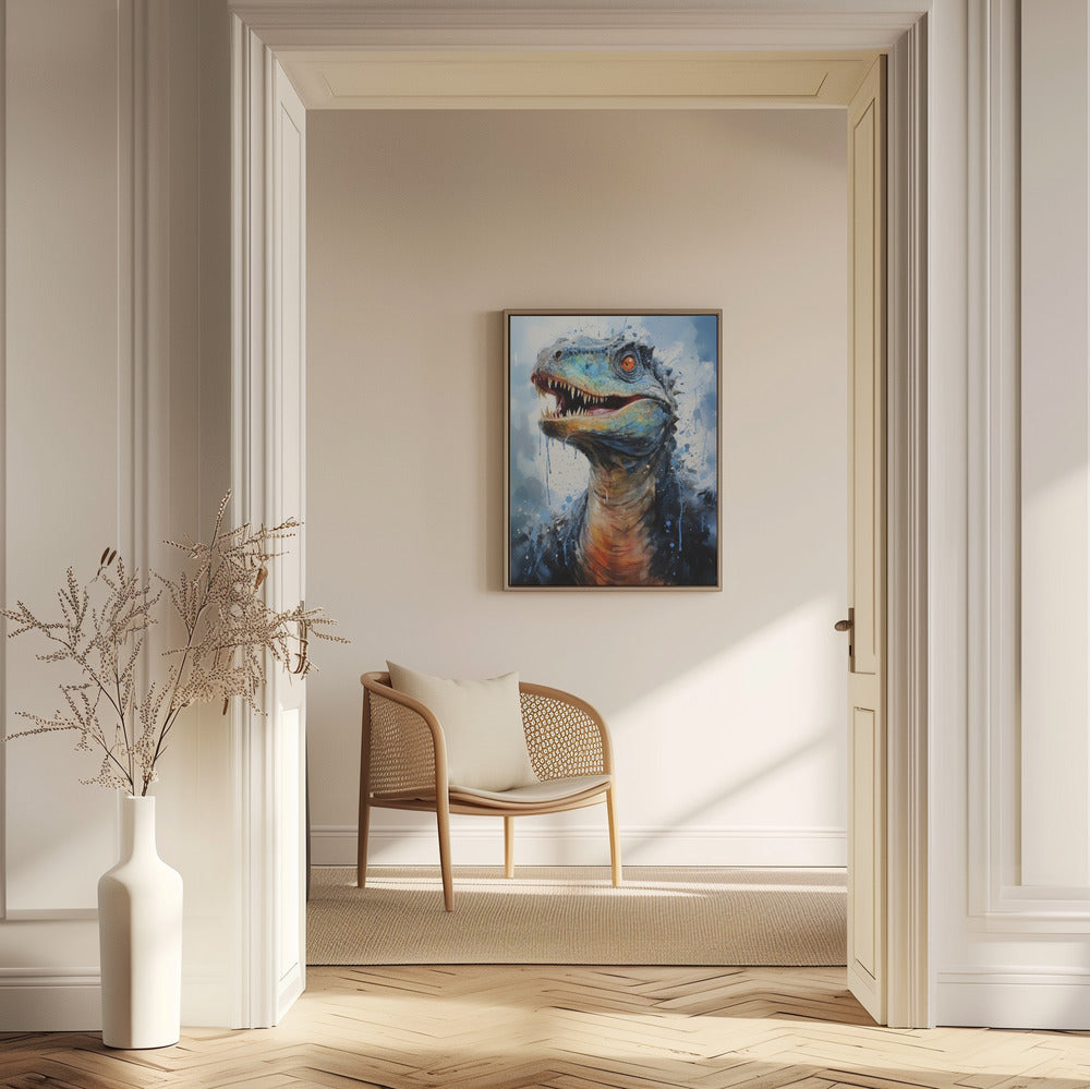 Rebbachisaurus dinosaurie akvarell djurkonst poster |