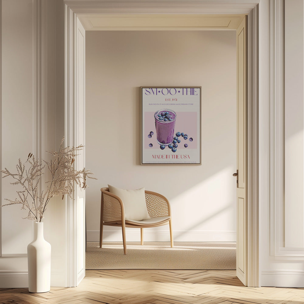 Illustration av blåbärssmoothie | Poster