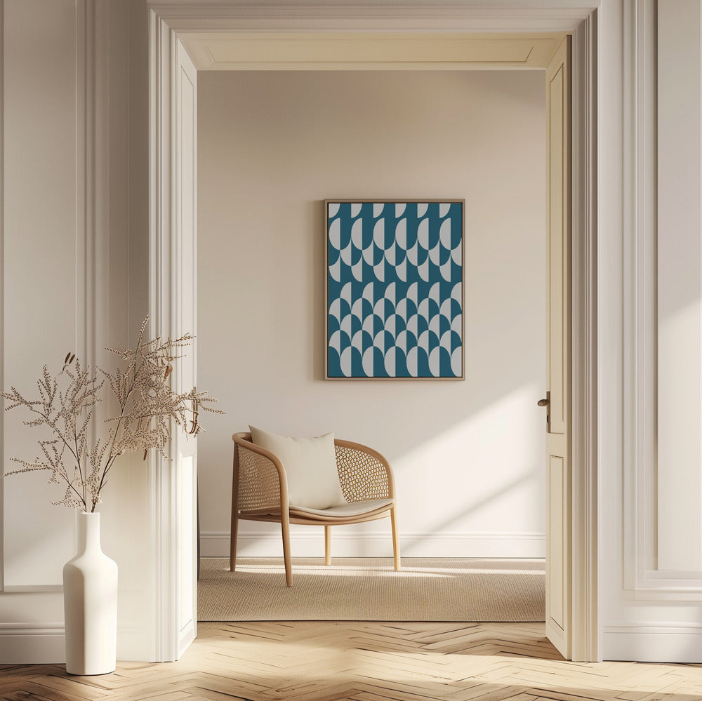 Minimalist art deco geometric arches teal | Poster