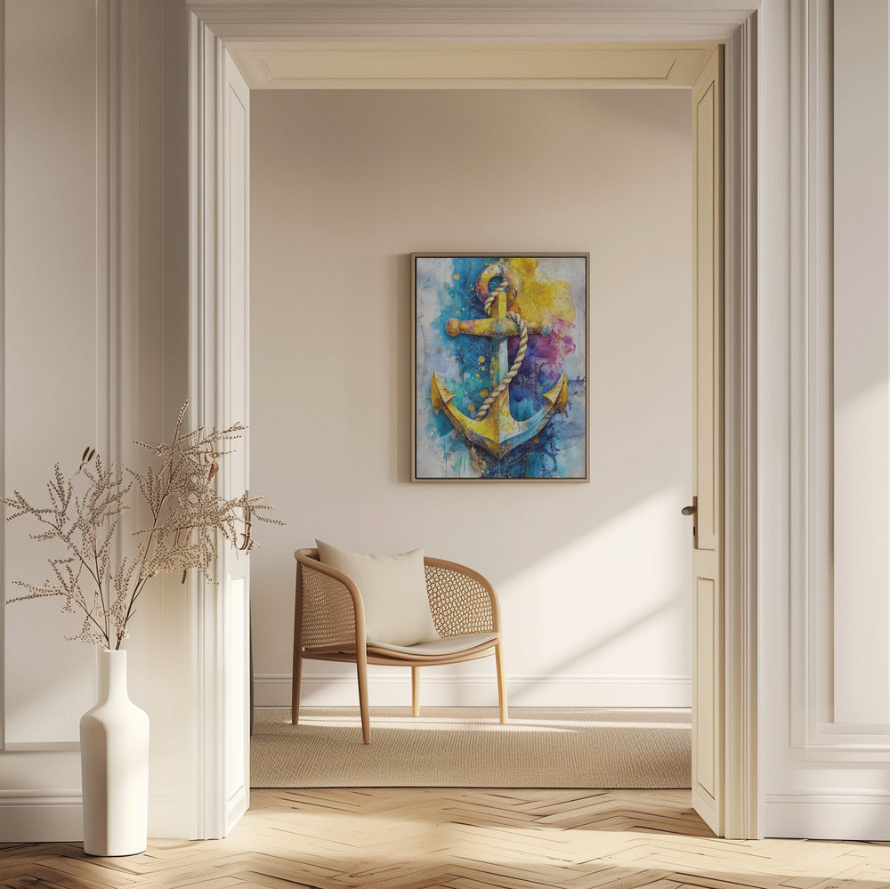Nautica Sea Art Watercolor Anchor (1) | Poster