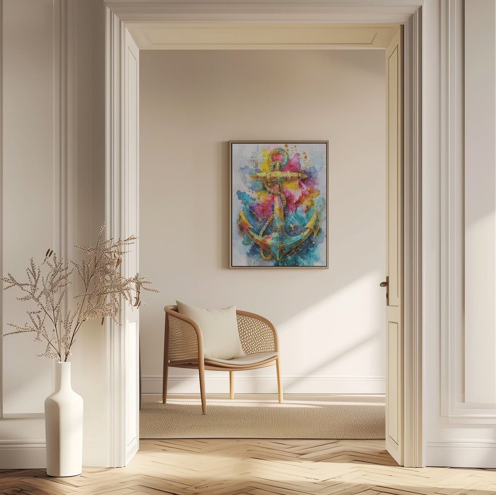 Nautica Sea Art Watercolor Anchor (2) | Poster