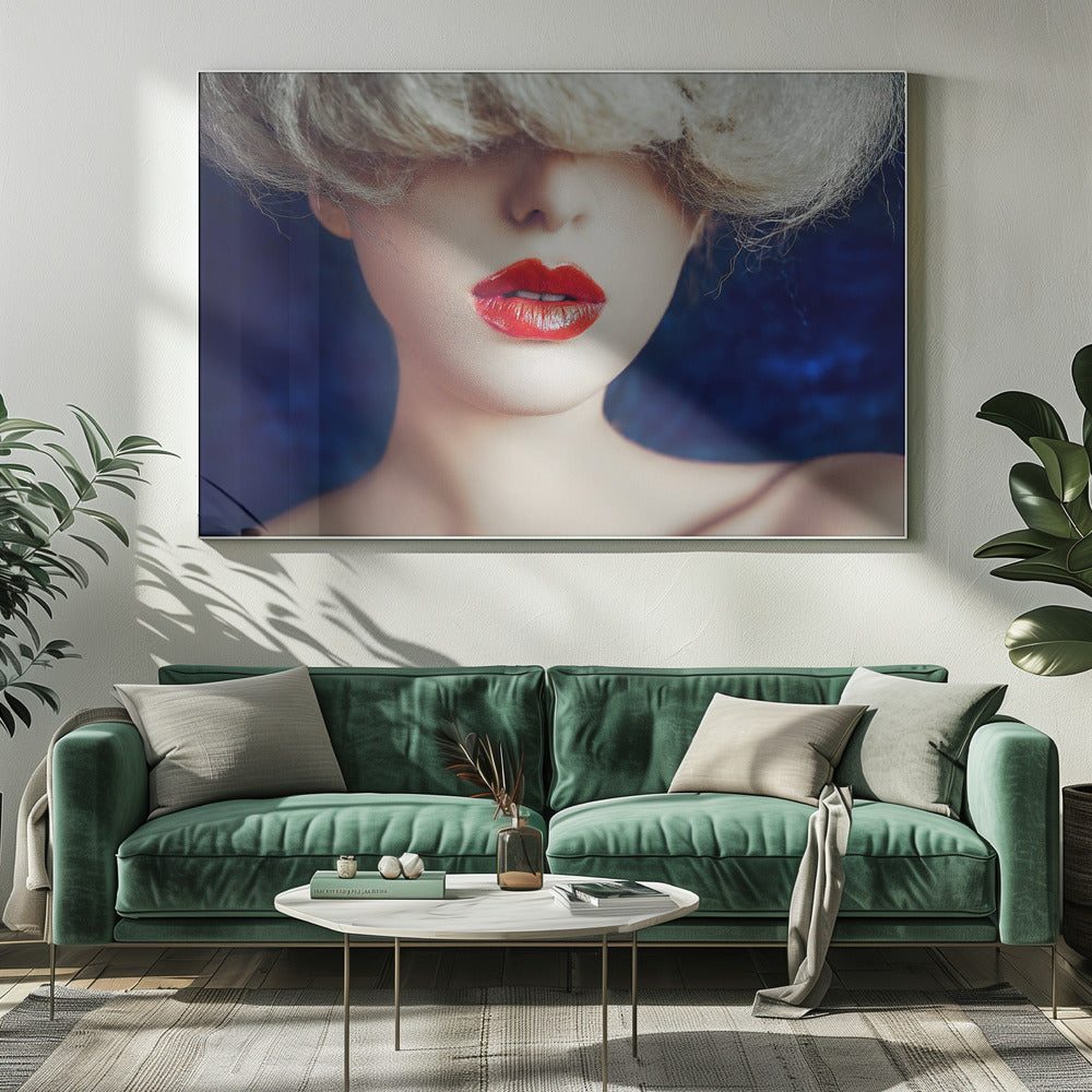 Röda läppar, dolda ögon | Canvas
