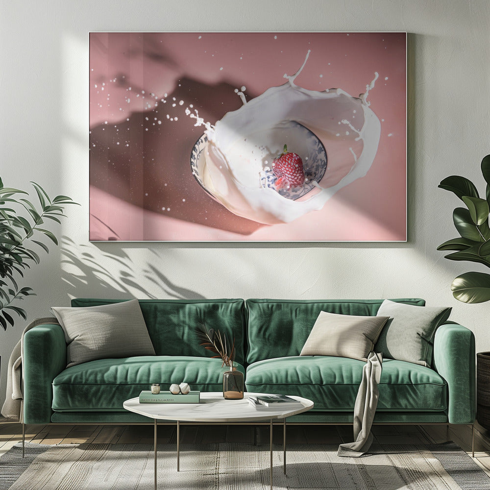 Jordgubb faller i mjölkfällan | Canvas