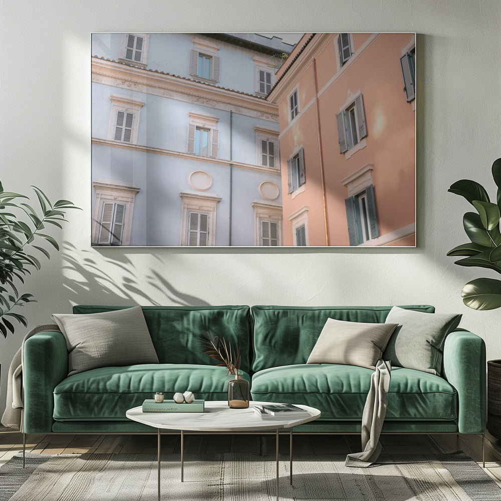 Trastevere i lila och rosa | Canvastavla