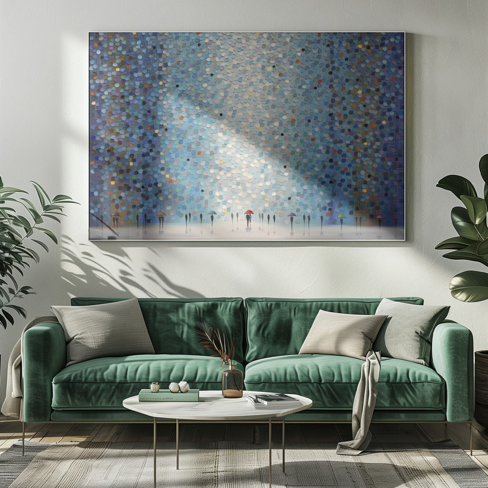 Umbrellas At Night | Canvas