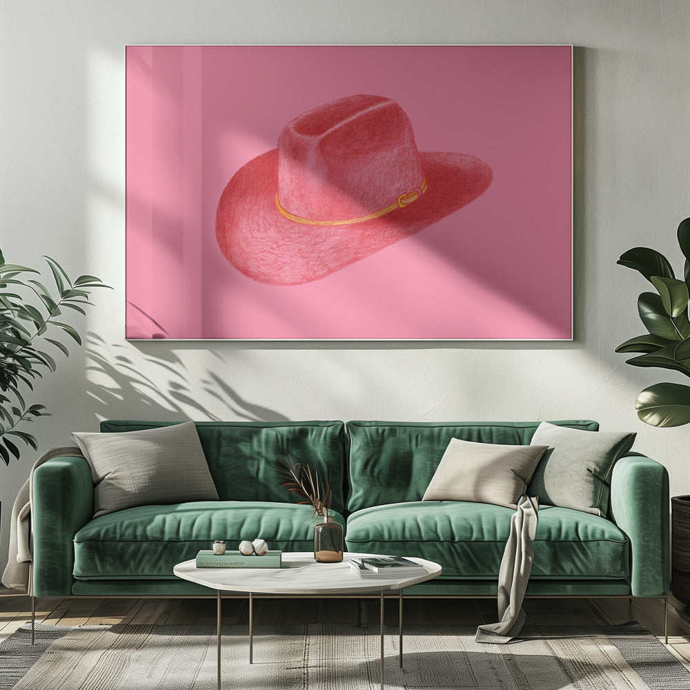 Röda Stetson På Rosa | Canvas