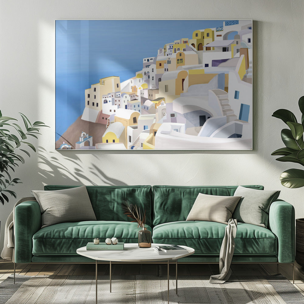 Santorini, Grekland Klipputsikt av konstnären Carla Daly | Canvas