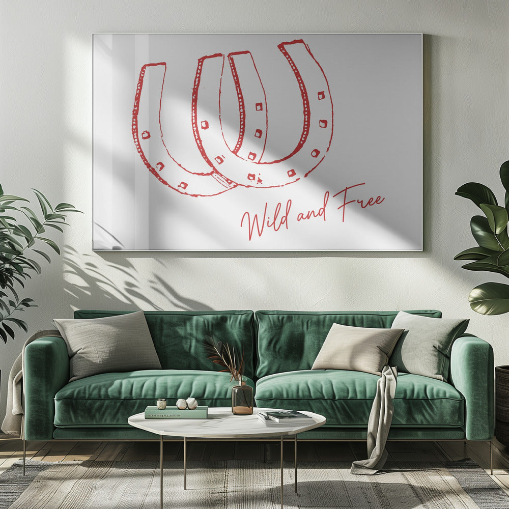 Hästsko Vild och Fri Röd | Canvas