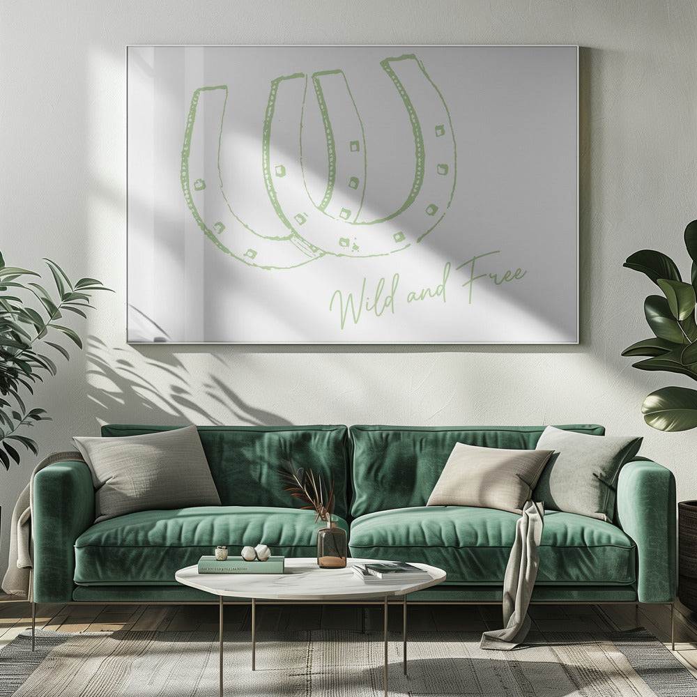 Hästsko Vild och Fri Salviagrön | Canvas