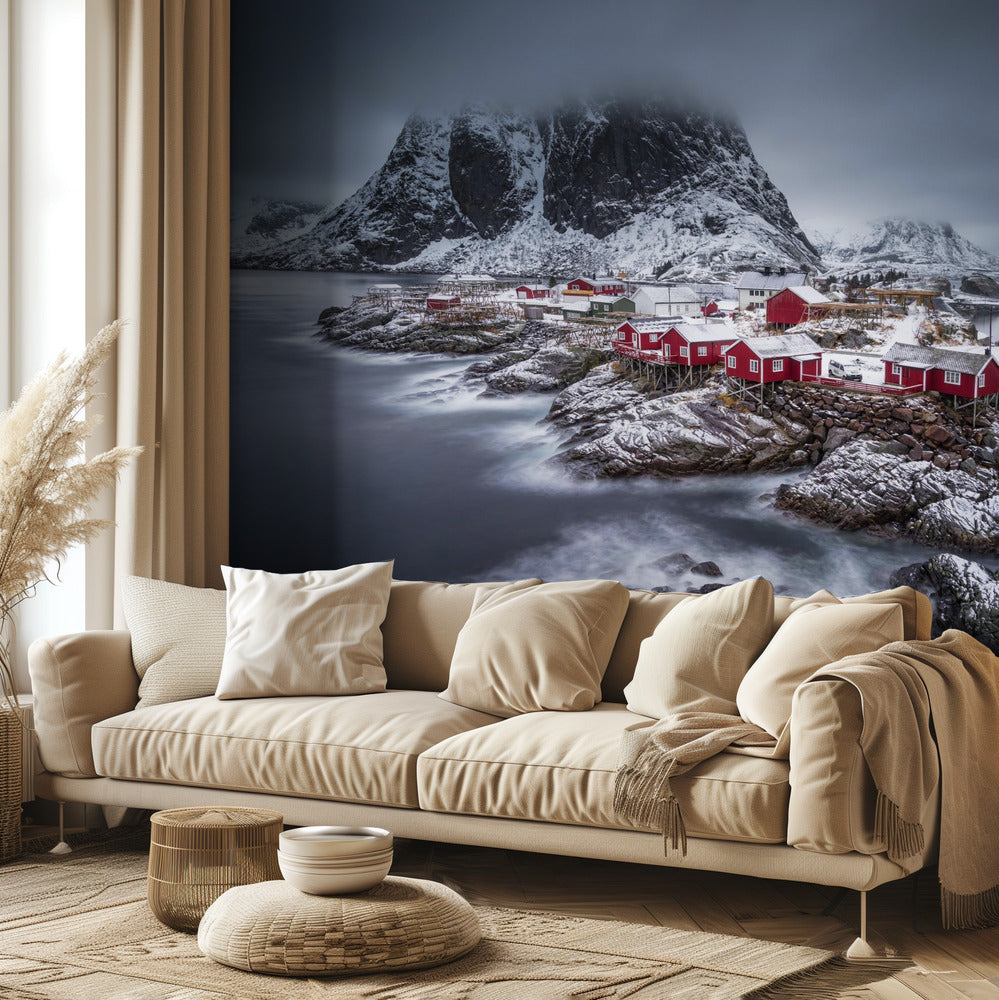 vinter Lofoten öar | Tapet