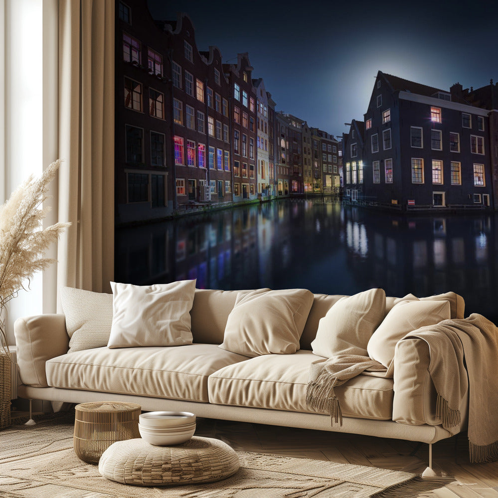 Månsken över Amsterdam | Tapet