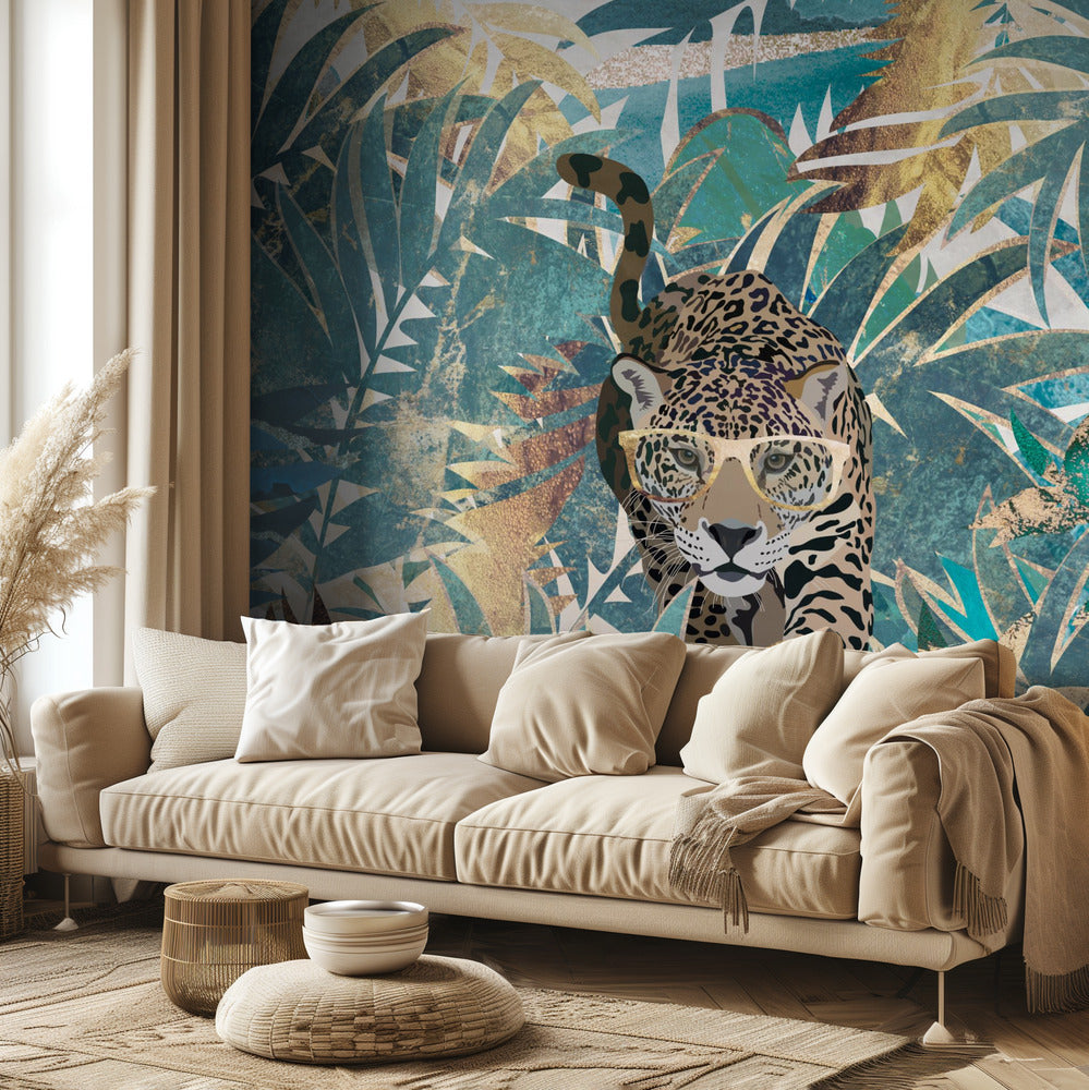 Jaguar Djungel Landskap Fototapet | Tapet