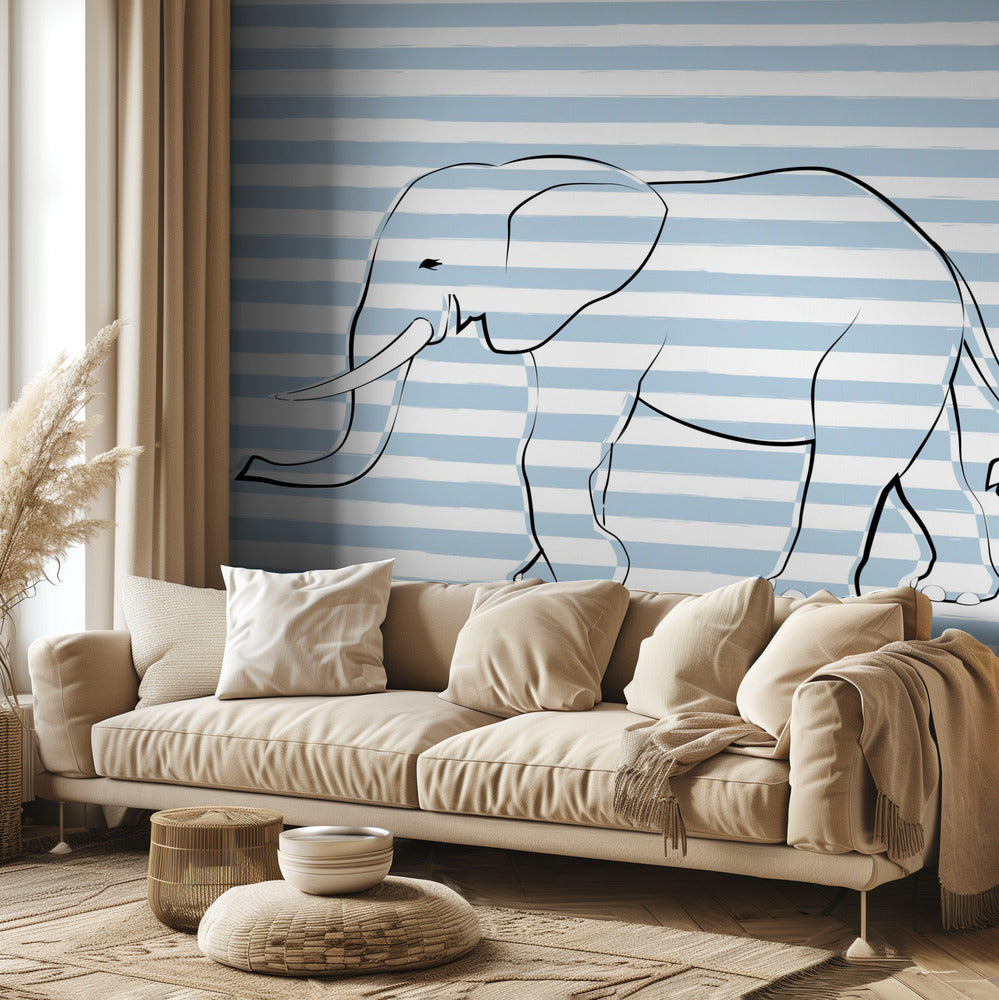 Randig elefant | Tapet