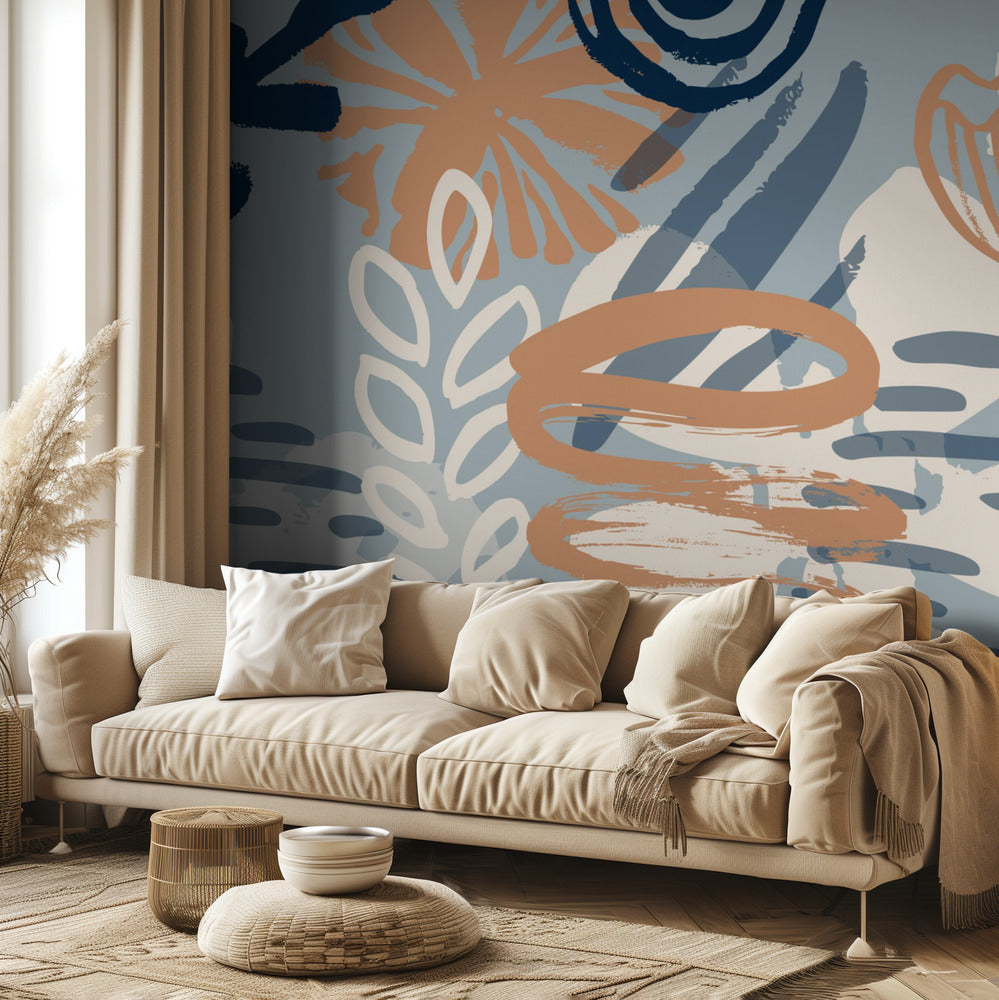 Scandia Herb_Blue | Wallpaper