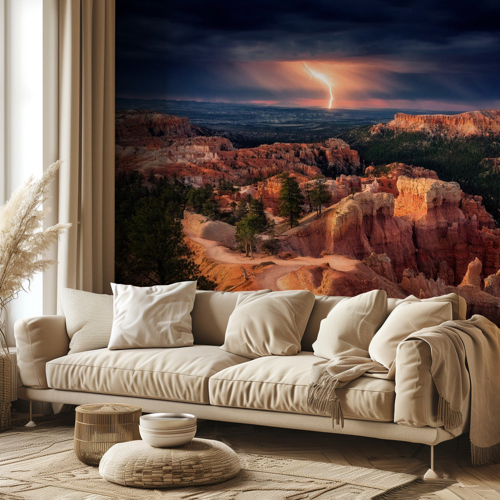 Blixtar över Bryce Canyon | Tapet