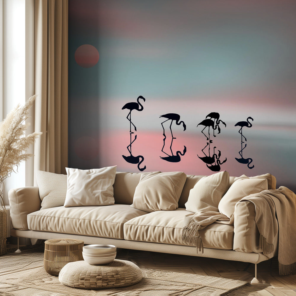 Family flamingos. | Wallpaper