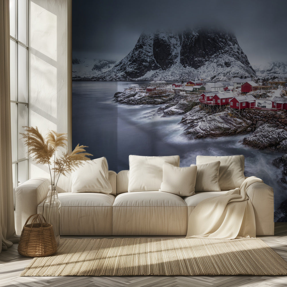 vinter Lofoten öar | Tapet