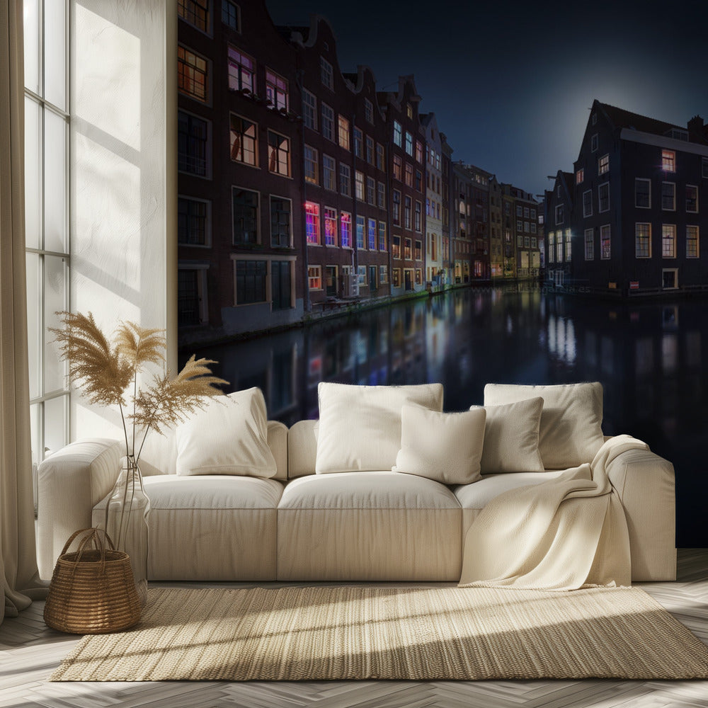 Månsken över Amsterdam | Tapet