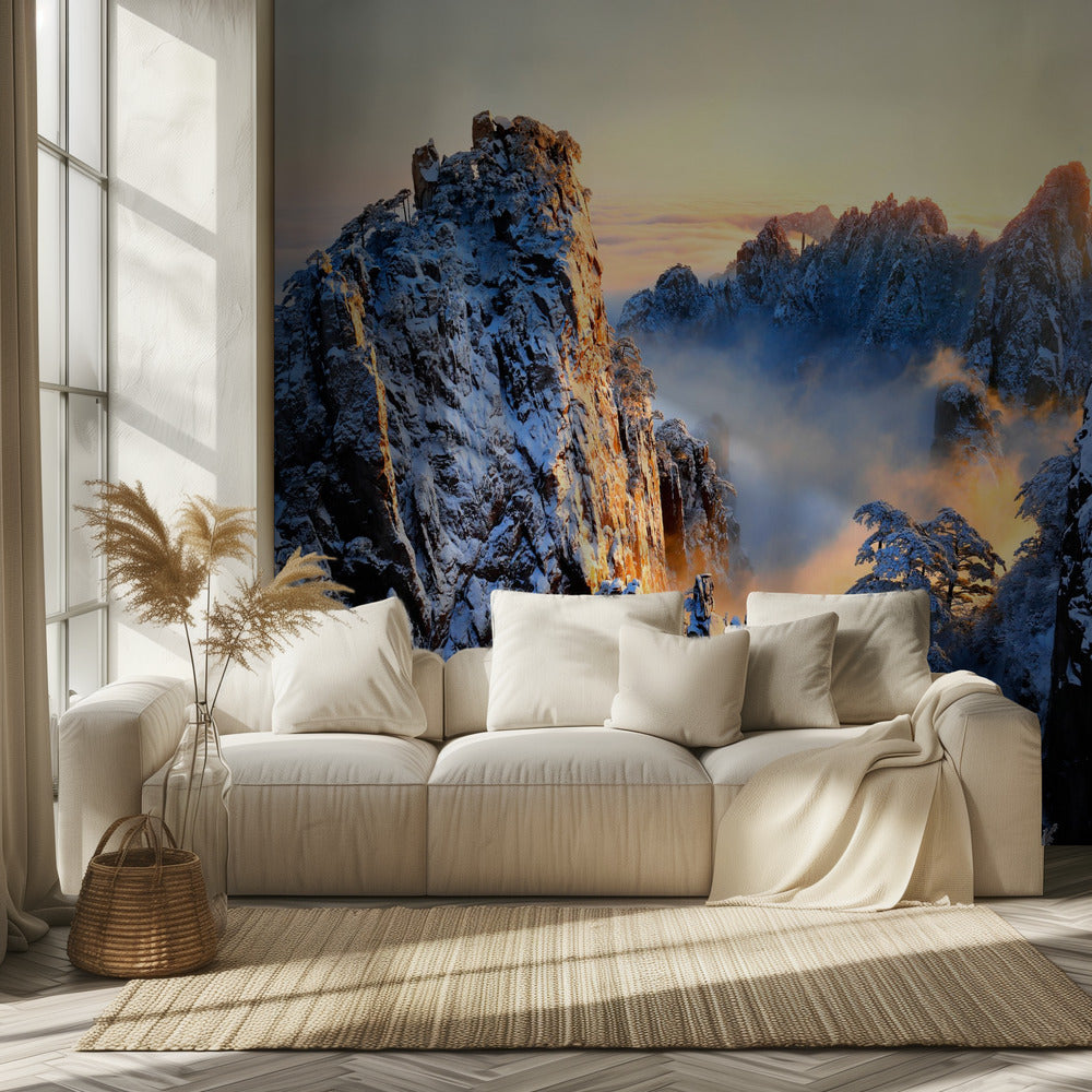 Soluppgång vid berget Huang Shan | Tapet