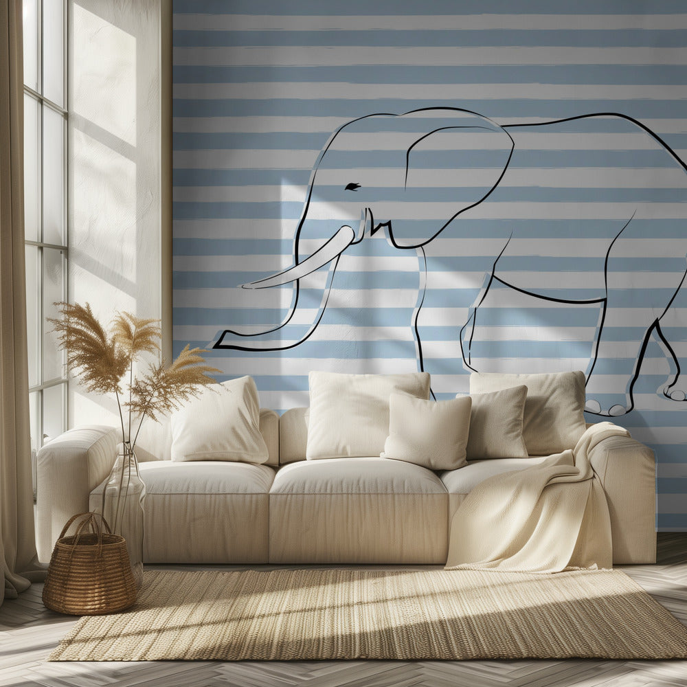 Randig elefant | Tapet