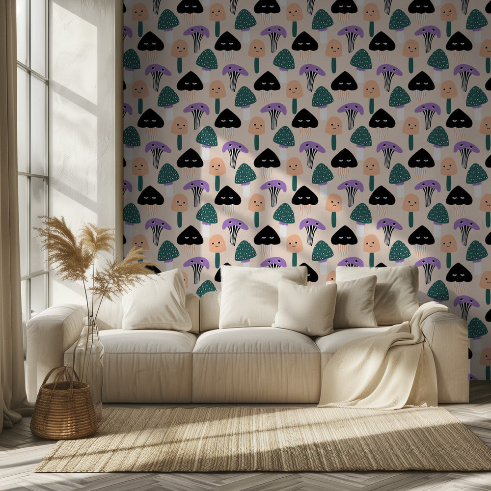 Magiska svampar (mönsterdesign) | Tapet